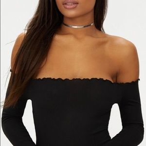 Black Off The Shoulder Body Suite, Never Worn!